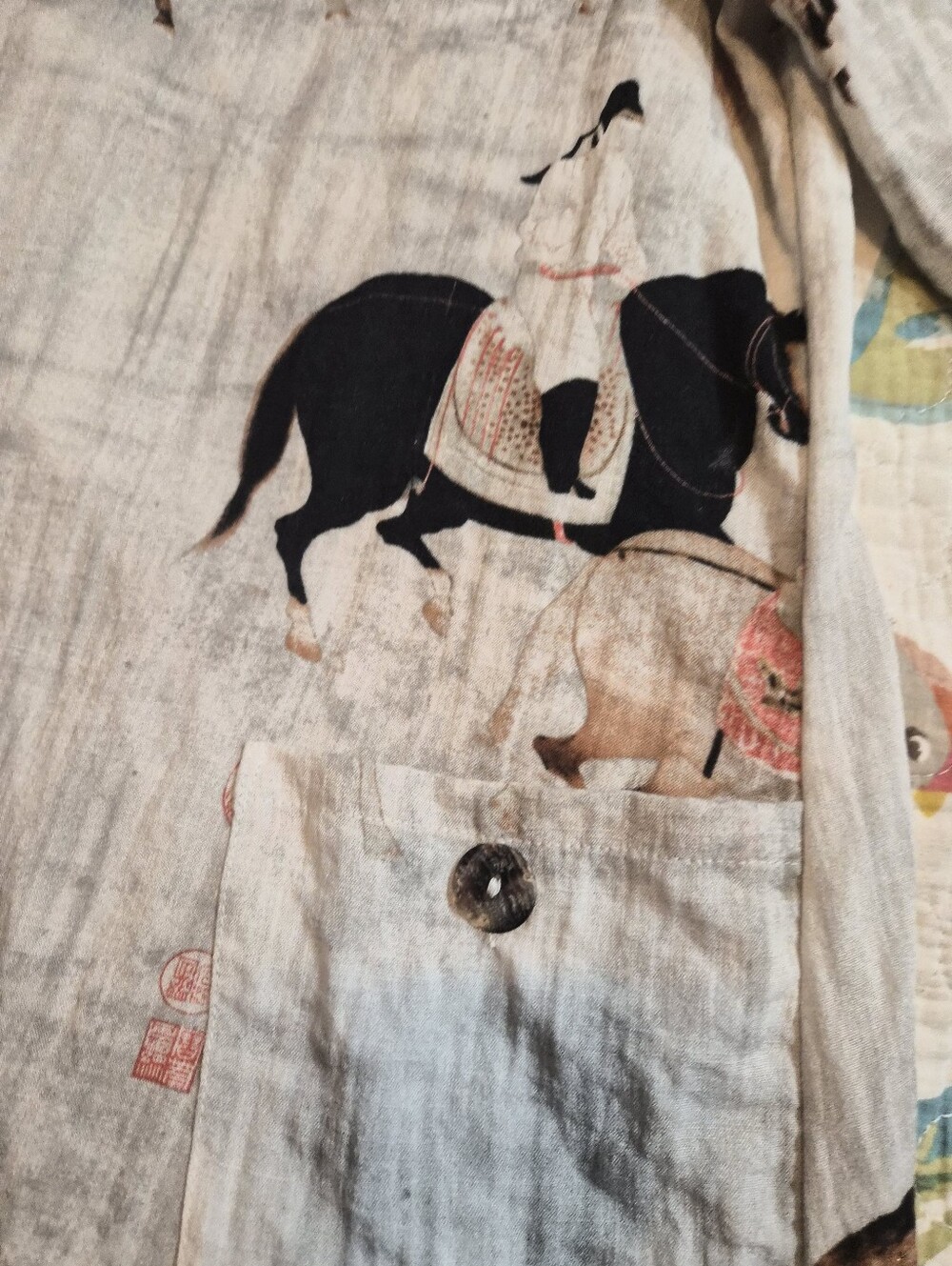 Soft Surroundings Song Dynasty top/ tunic size Large Horses - Picture 6 of 9